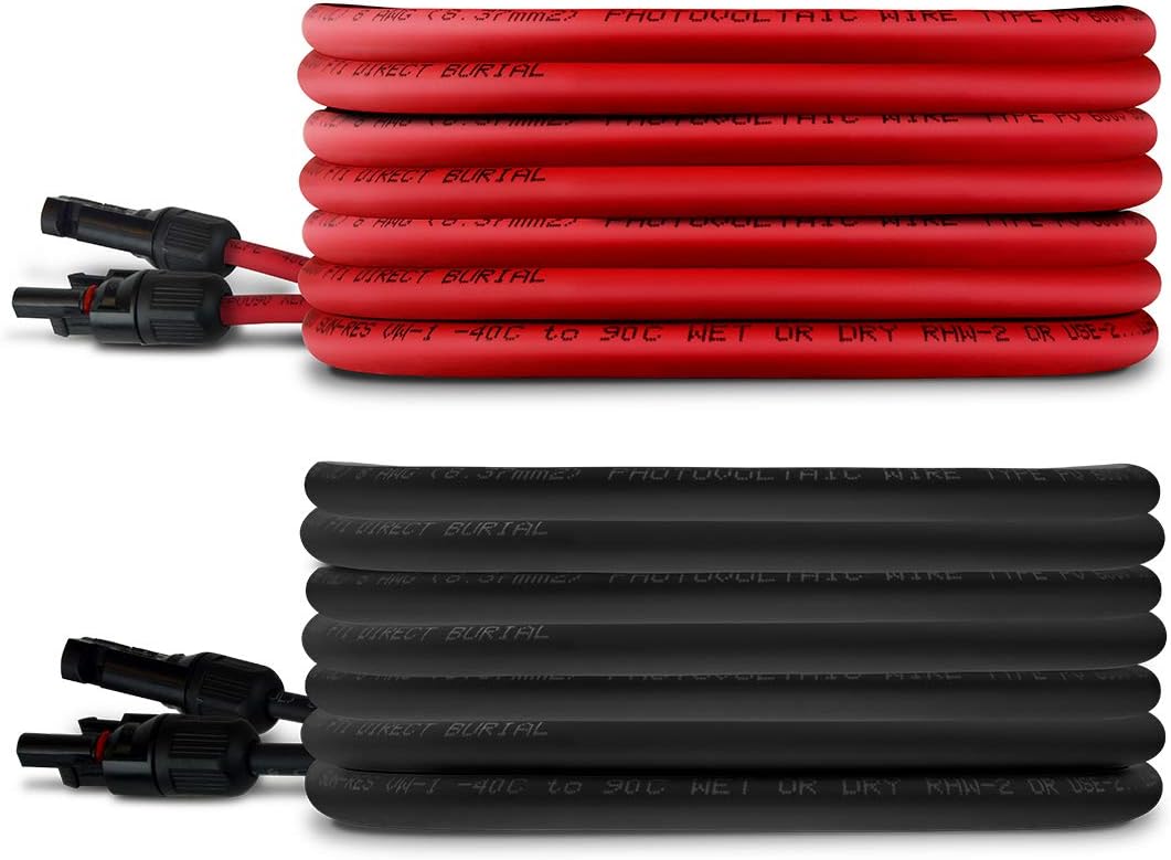 TEMCo 8 AWG Solar Panel Extension Cable - Durable & Reliable