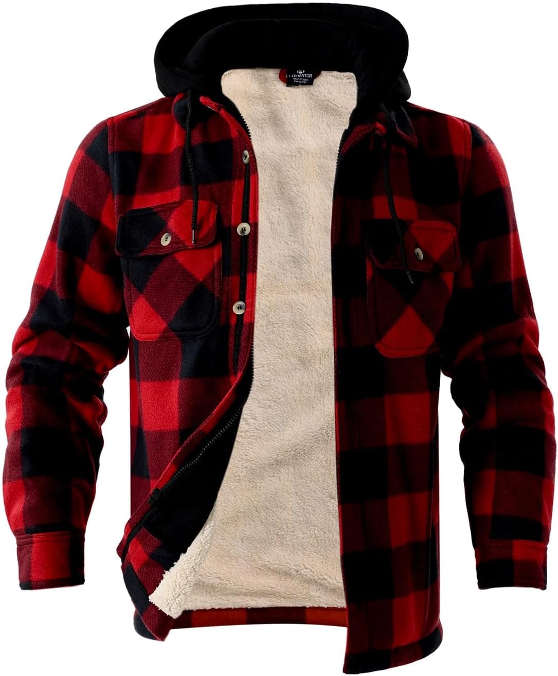 Winter Heavy Warm Sherpa Lined Fleece Plaid Flannel Jacket