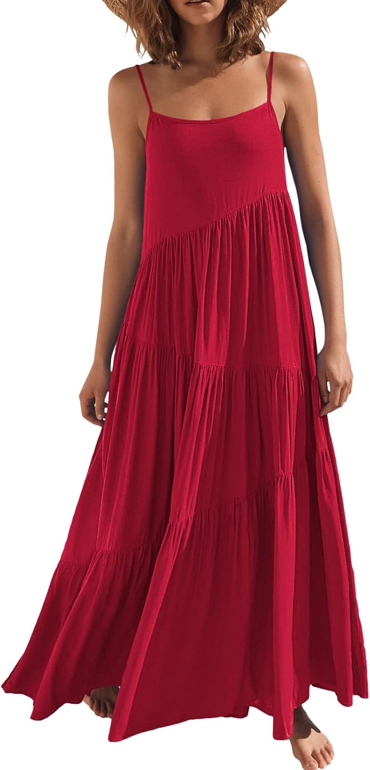 ANRABESS Women Summer Casual Loose Sleeveless Sundress Dress
