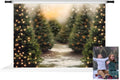 Christmas Forest Photography Backdrop 7x5ft - Winter Bokeh Studio