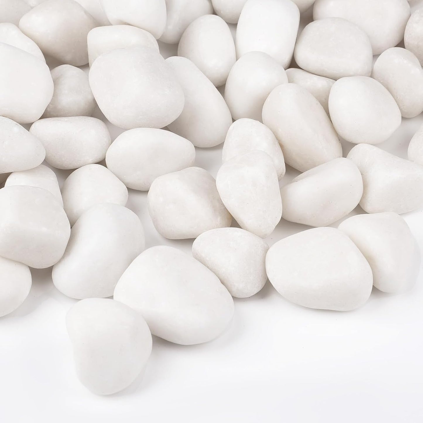 30 lbs White Rocks for Landscaping - Decorative Polished Stones