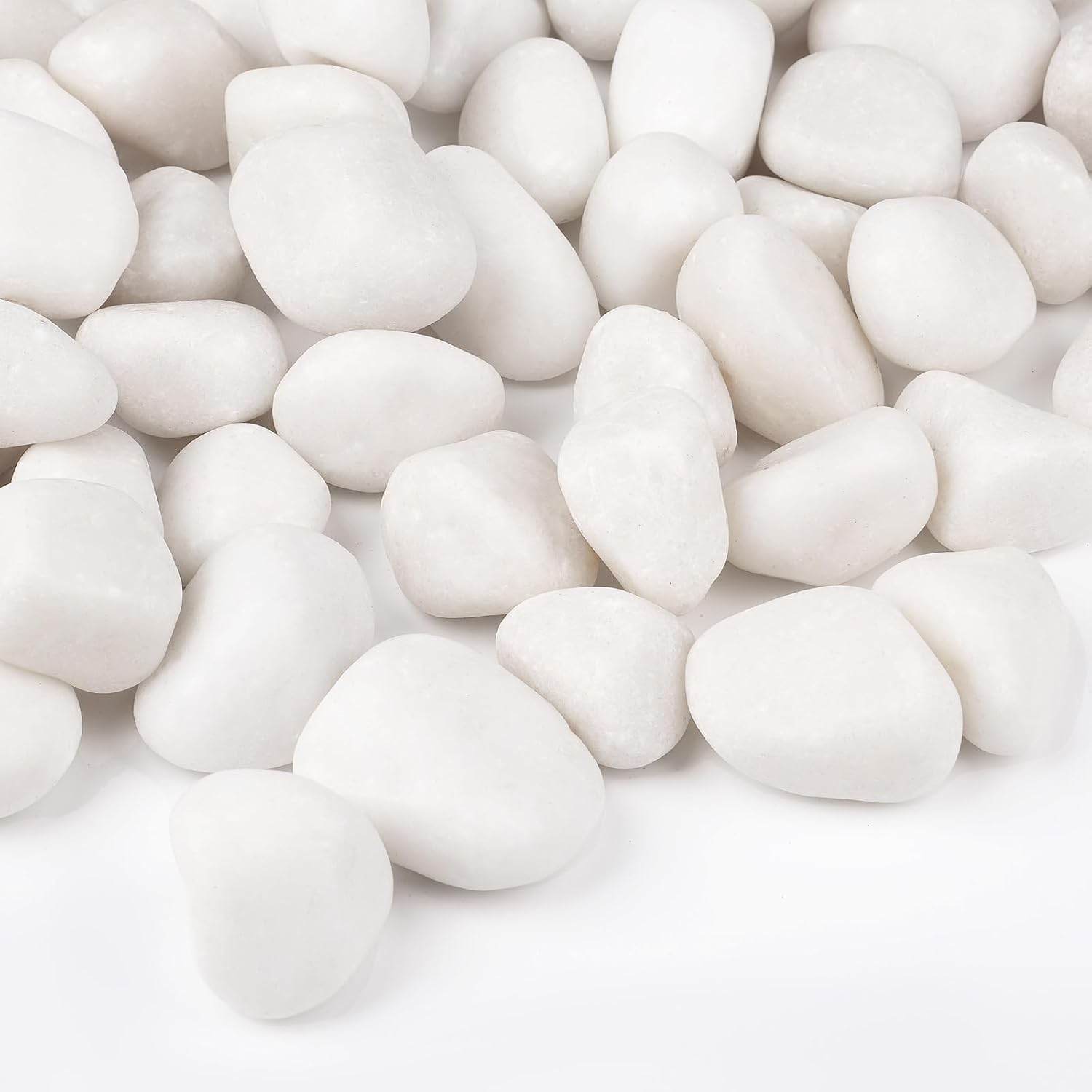 30 lbs White Rocks for Landscaping - Decorative Polished Stones