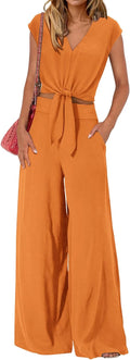 PRETTYGARDEN Women's Summer 2 Piece Outfits - Flattering V Neck Set 20