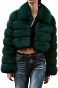 Fluffy Faux Fur Cropped Puffer Jacket - Warm, Stylish Winter Coat