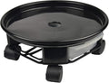 17.7in Black Plant Caddy with Water Tray and 360 Wheels - Easy Moving