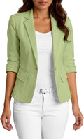 Mina Self 2025 Women's Linen Blazer 3/4 Sleeve - Lightweight Elegant