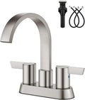 Aolemi Bathroom Waterfall Faucet 4 in Centerset - Brushed Nickel