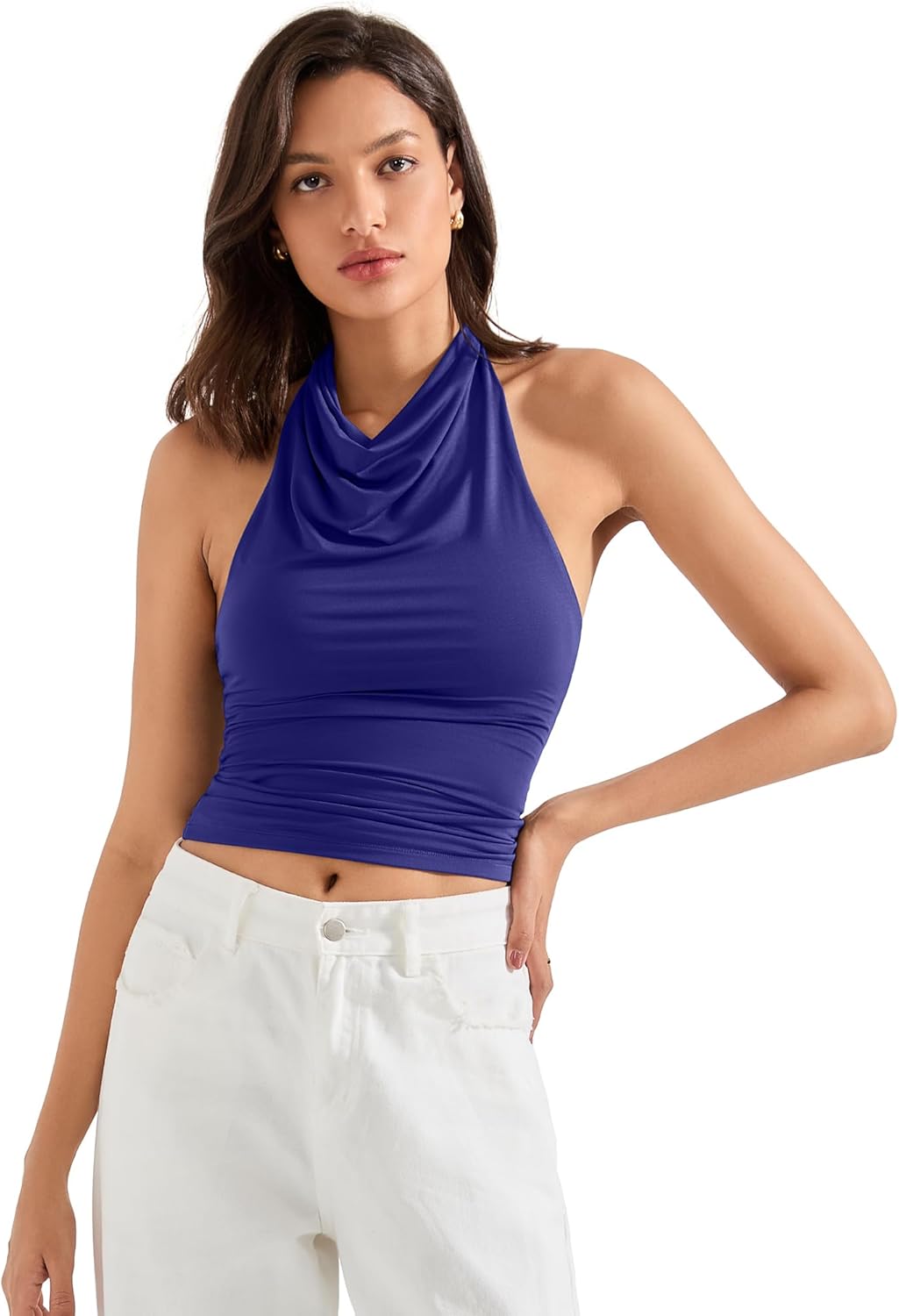 SUUKSESS Women Halter Backless Tank Tops for Summer Nights