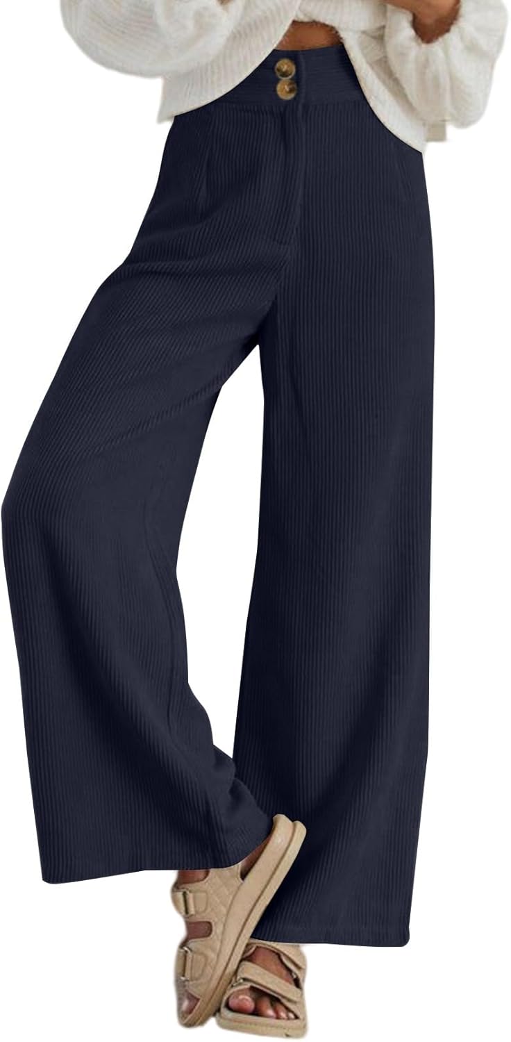 Sidefeel Corduroy Pants for Women: Stylish High Waisted Fit