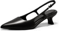 Coutgo Womens Slingback Kitten Heels Closed Pointed Toe Pumps Women's