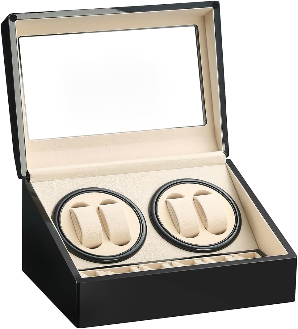 Premium Watch Winder: 4 Motors, 6 Storage, Luxury Box