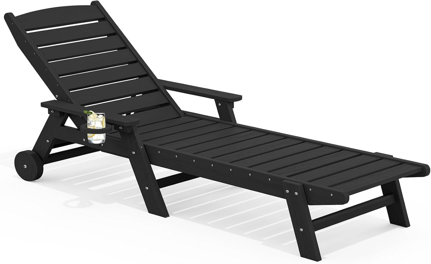 SERWALL Patio Chaise Lounge Chair: Adjustable Outdoor Lounger