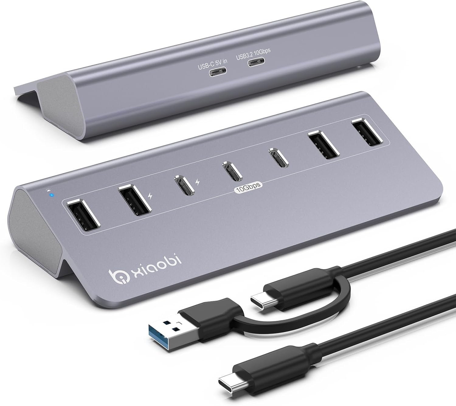 7-Port USB C Hub with 10Gbps Data Transfer and Charging