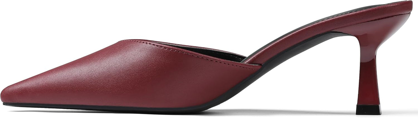 VOMIRA Black Kitten Heels for Women Stylish Closed Toe Design