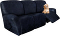 recliner sofa covers - Stretch Leather Like 8 Piece Slipcover for 3
