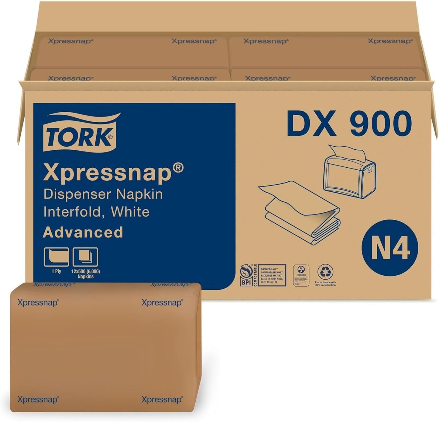 Tork Xpressnap Dispenser Napkins for Hygienic Self-Service Use