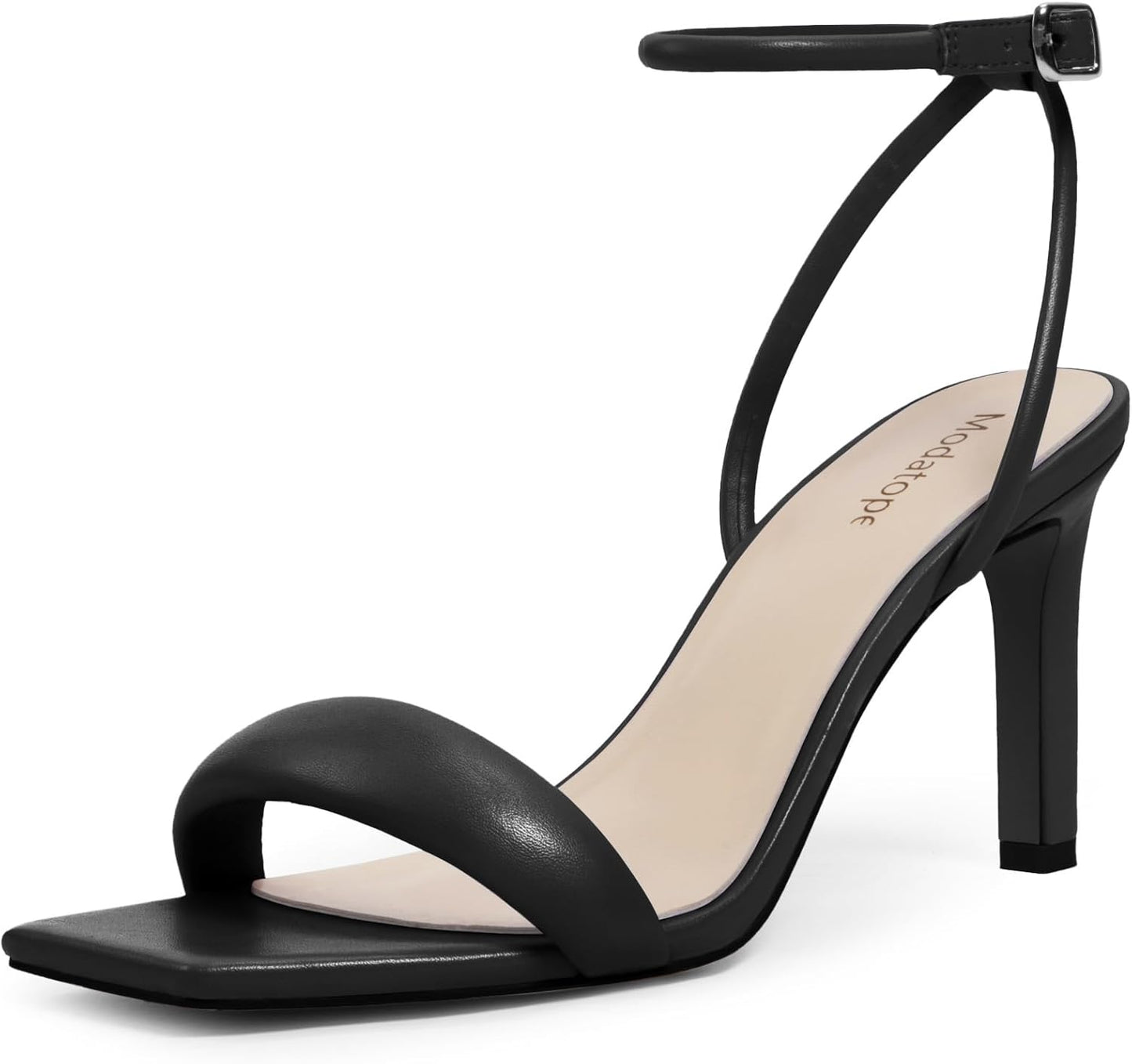 Modatope Womens Heels Square Open Toe Strappy High Heels Sandals