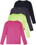 Real Essentials 4 Pack Women's UPF 50+ Quick Dry Long Sleeve Sun