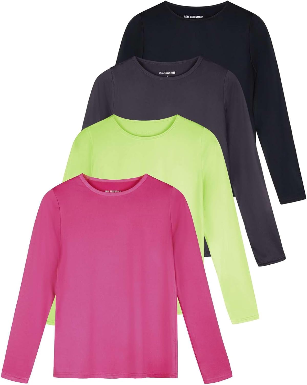 Real Essentials Women's UPF 50+ Quick Dry Long Sleeve Sun Shirts