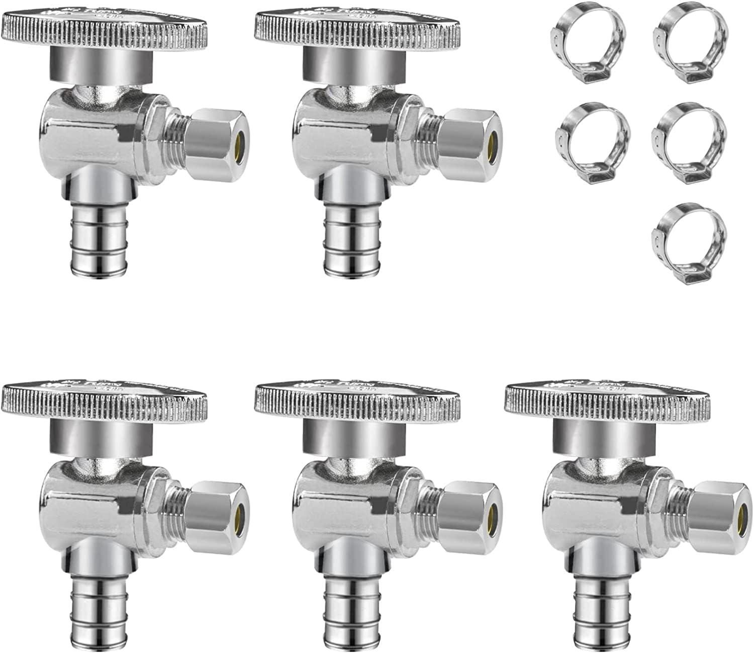 WiseWater 1/4 Turn Angle Stop Valve for PEX and CPVC Pipes