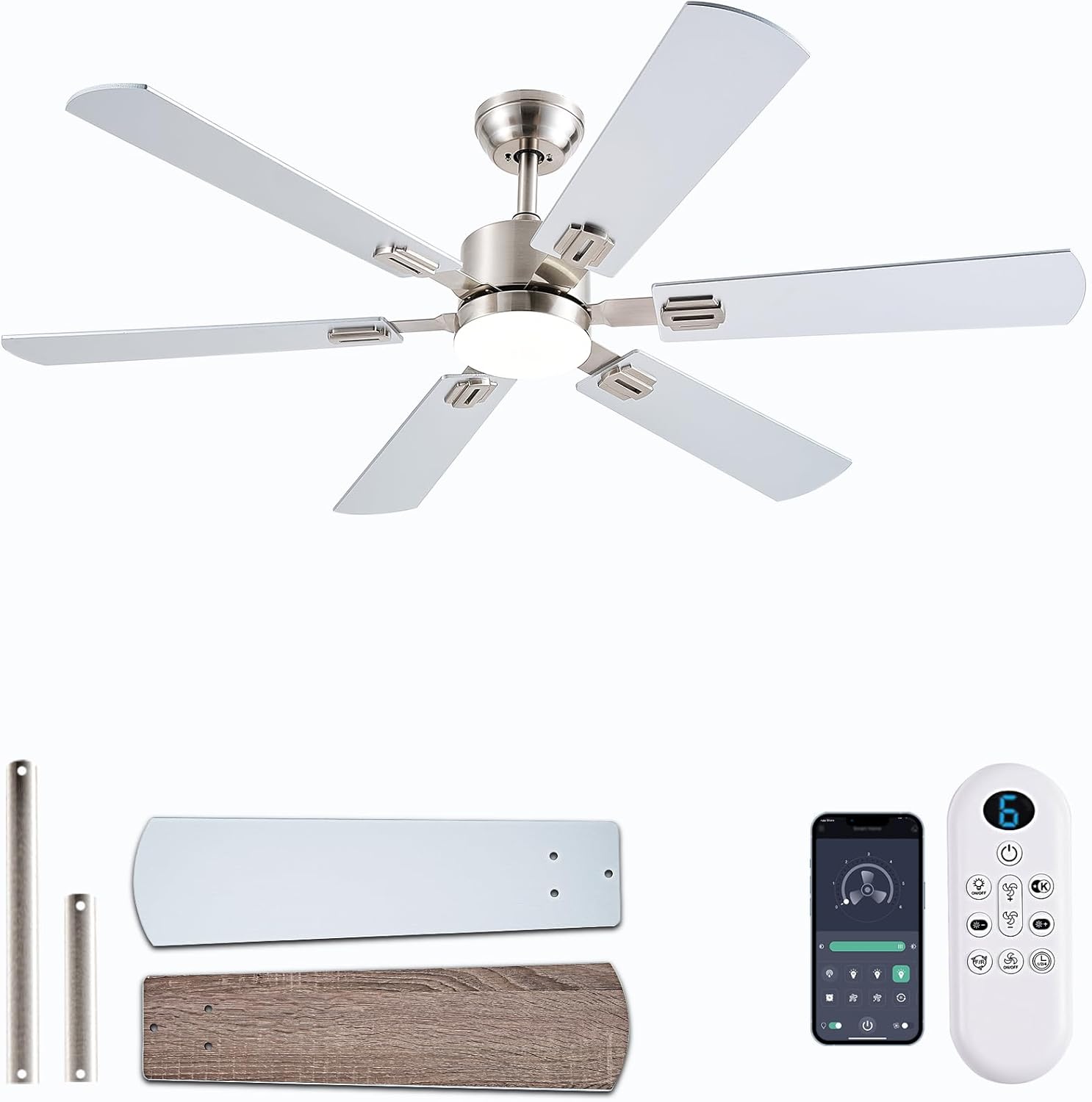 56in Ceiling Fan with Lights and Remote Control for Indoor Use