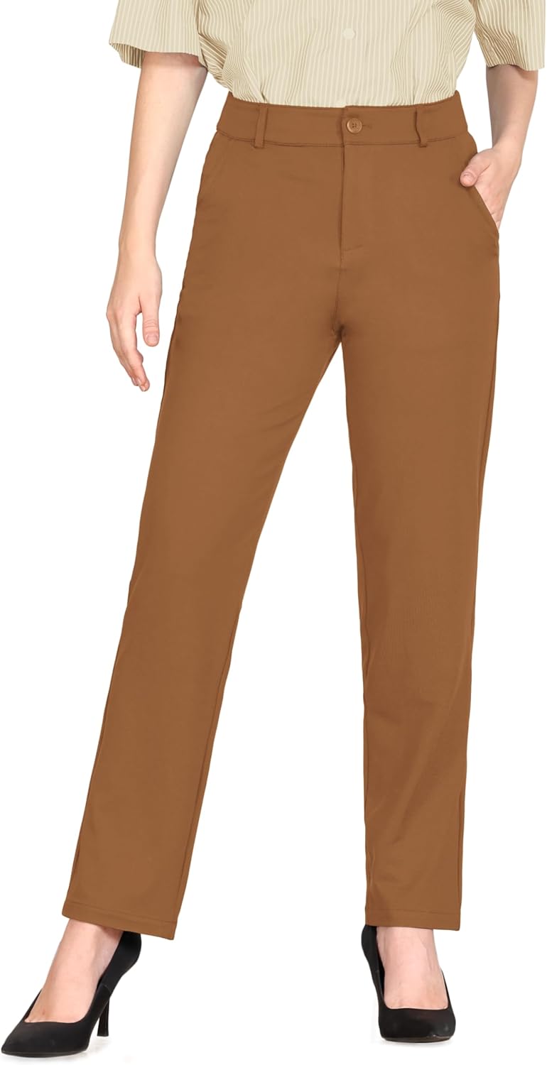 Bamans Dress Pants for Women - Tummy Control Office Trousers