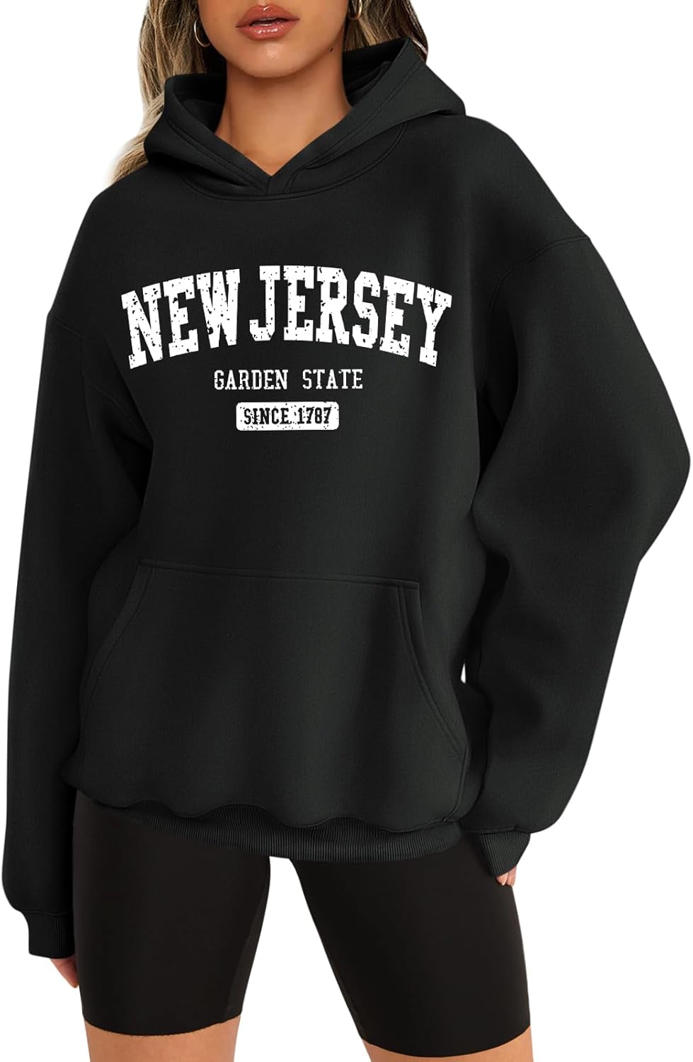 Stylish Oversized Letter Graphic Print Hoodies for Women
