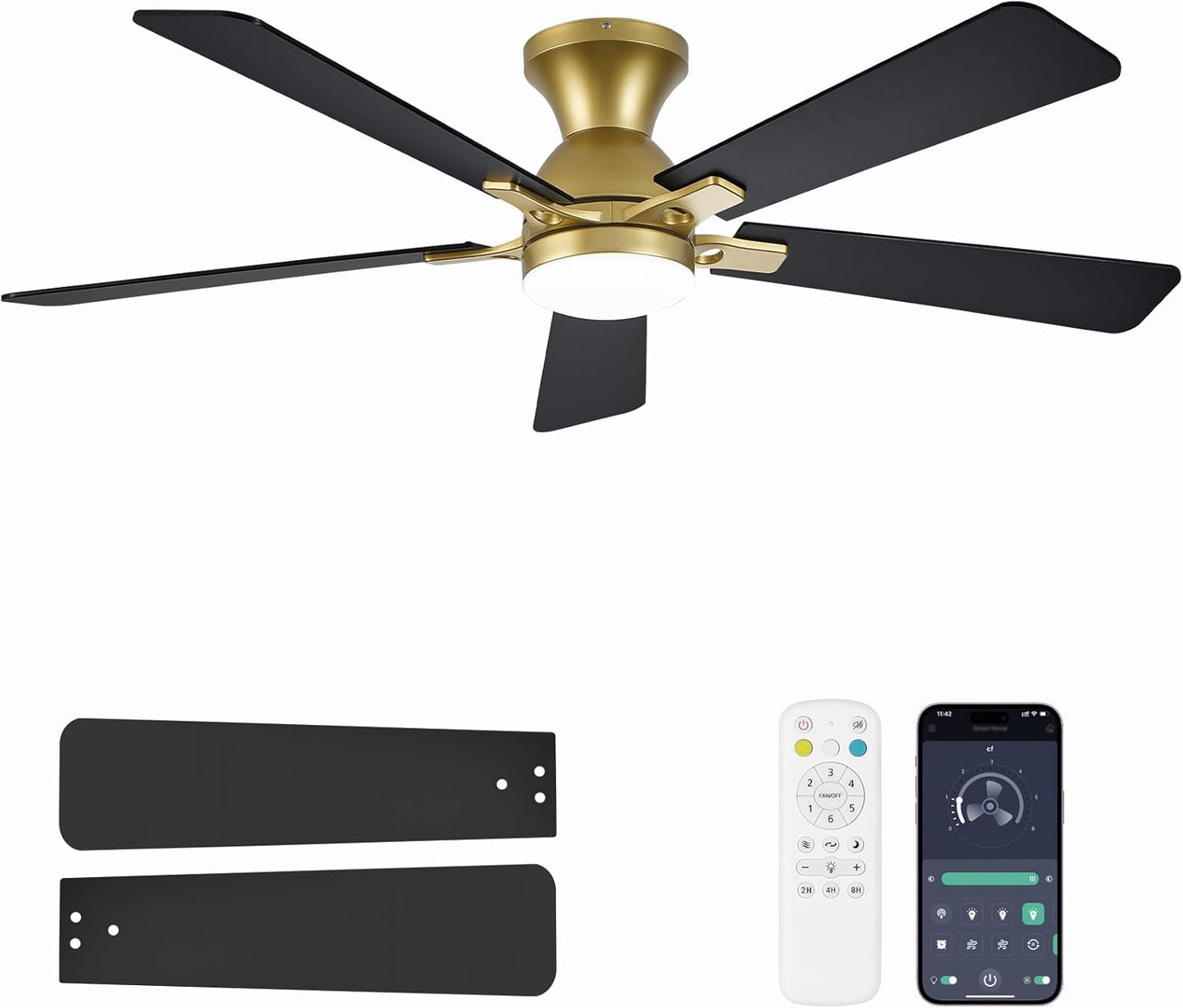 52 Inch Ceiling Fan with Lights and Remote for Modern Homes