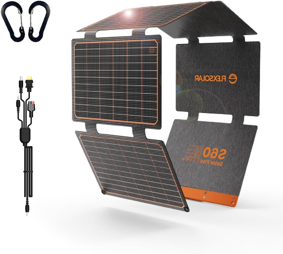 60W FlexSolar Portable Solar Charger: IP67 Waterproof
