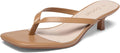 Women's Kitten Heel Thong Sandals Square Toe 1.77in - Slip On Comfort