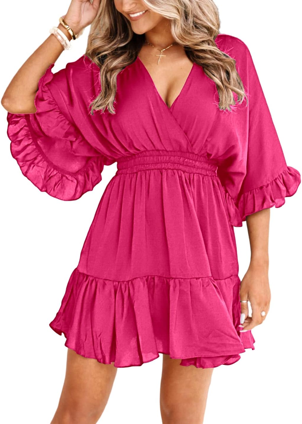 Aoysky Womens V Neck Casual Dresses for Summer Fun and Style