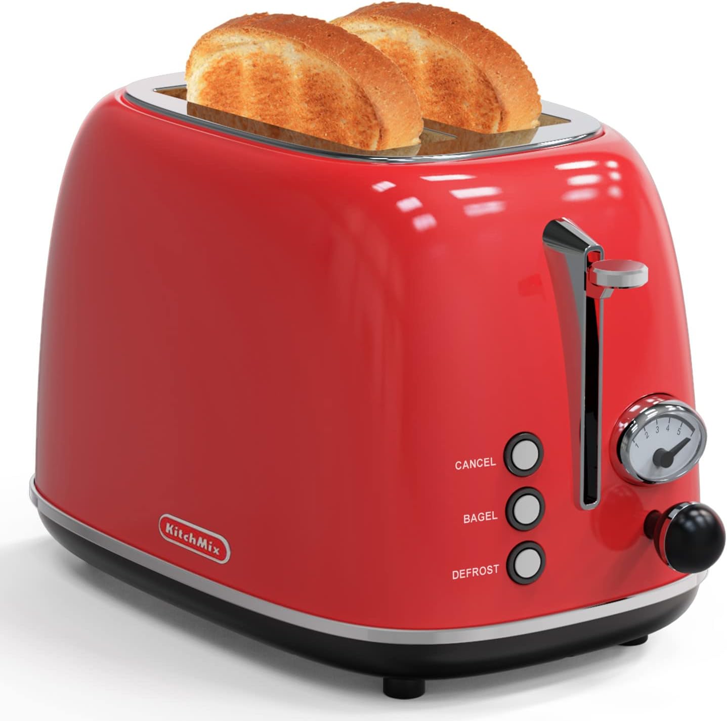 Retro Stainless Steel Toaster with 6 Settings for Perfect Toast