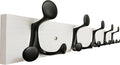 SKOLOO 24-Inch White Wood Coat Rack with 5 Triple Hooks