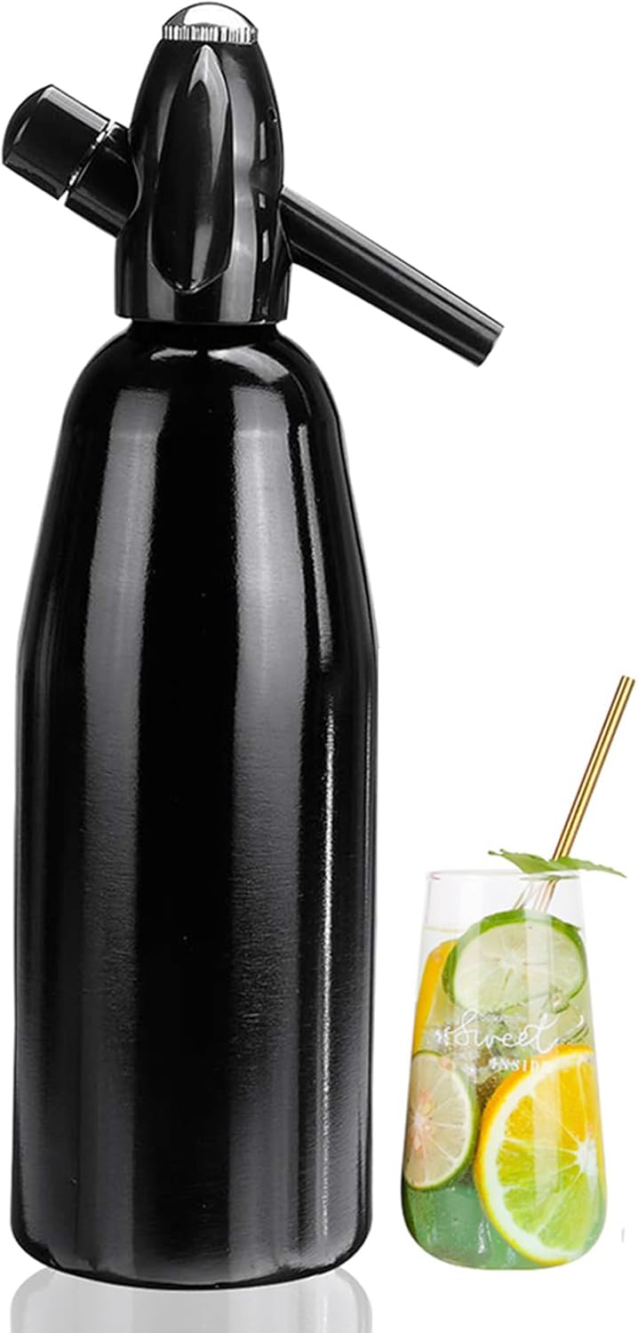 LANGSHI 1L Black Soda Siphon: Make Sparkling Water Anytime!