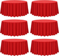 fani 6 Pack 90 in Round Tablecloth, Red Polyester - Durable Event