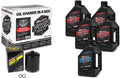 V-Twin Oil Change Kit Synthetic w/Black Filter, Sportster - Fits
