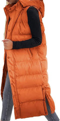 Grlasen Womens Long Puffer Vest Hooded Sleeveless - Warm Quilted