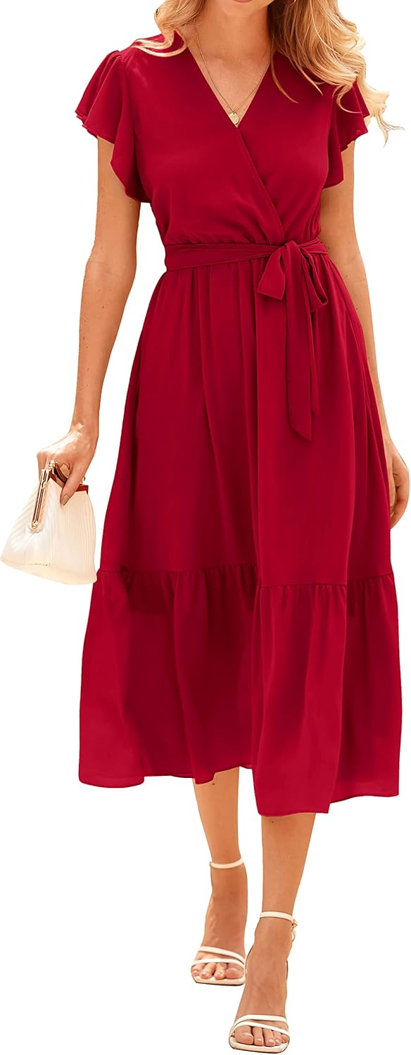BTFBM Women Summer Bohemian Floral Midi Sun Dress for All Occasions