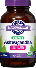 Ashwagandha Organic Capsules 180 Count - Stress Relief & Sleep Support