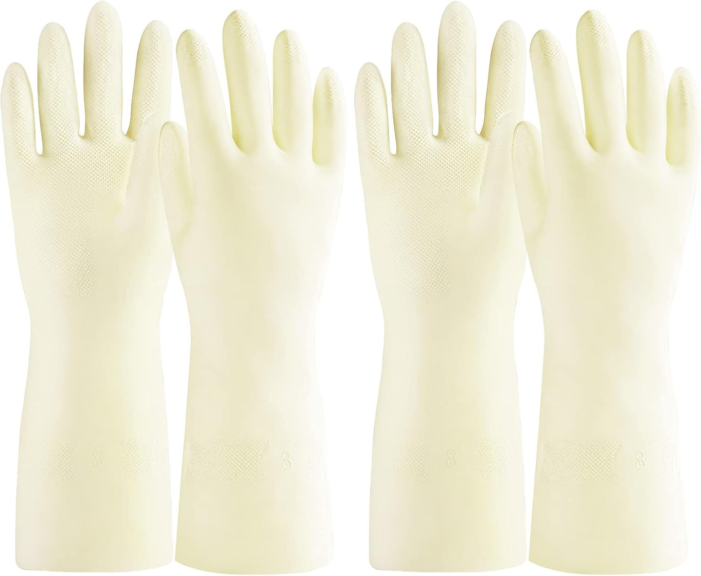 Non-Slip Reusable Nitrile Gloves 2 Pairs - Heavy Duty Cleaning Glove