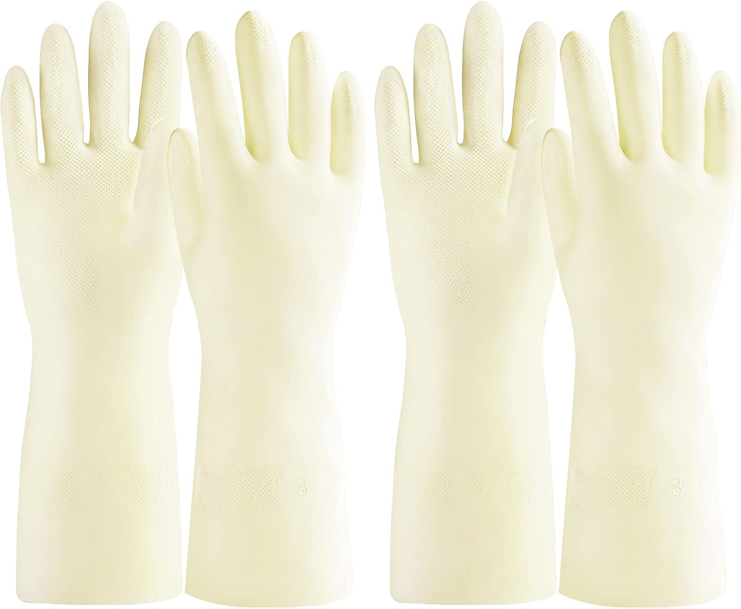 Non-Slip Reusable Nitrile Gloves 2 Pairs - Heavy Duty Cleaning Glove