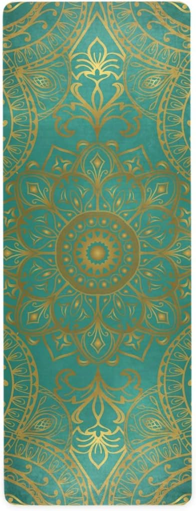 ZOEO Gold Vintage Mandala Yoga Mat - Non Slip & Eco-Friendly