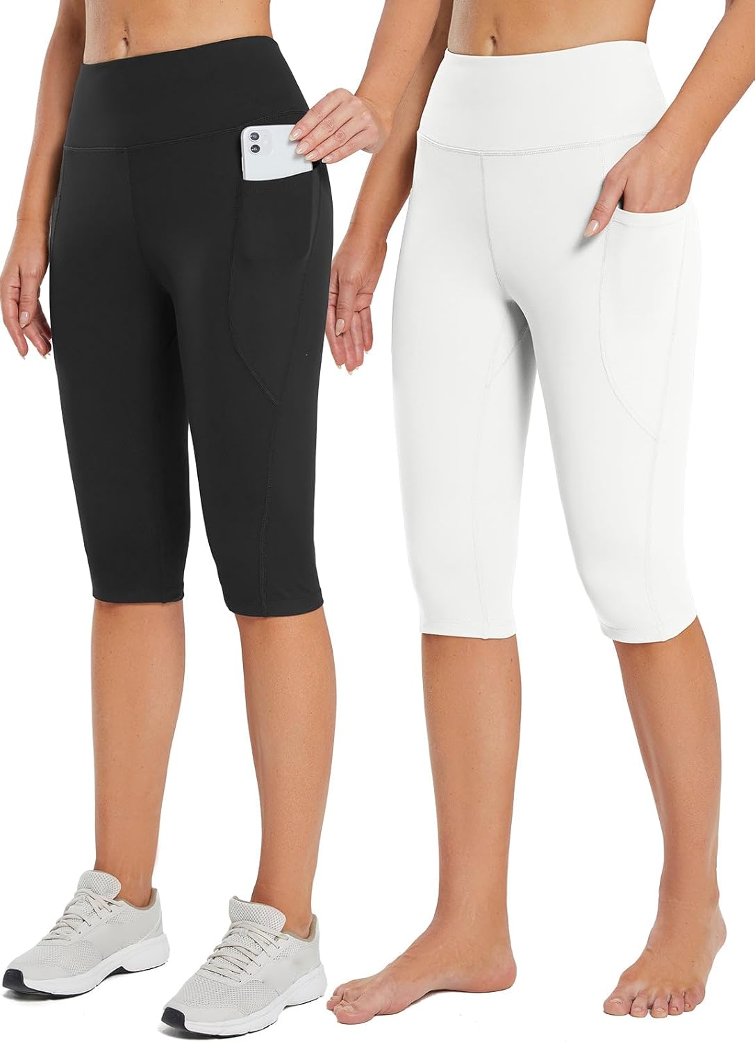 Baleaf Women's Capri Leggings with Pockets for Yoga and Workout