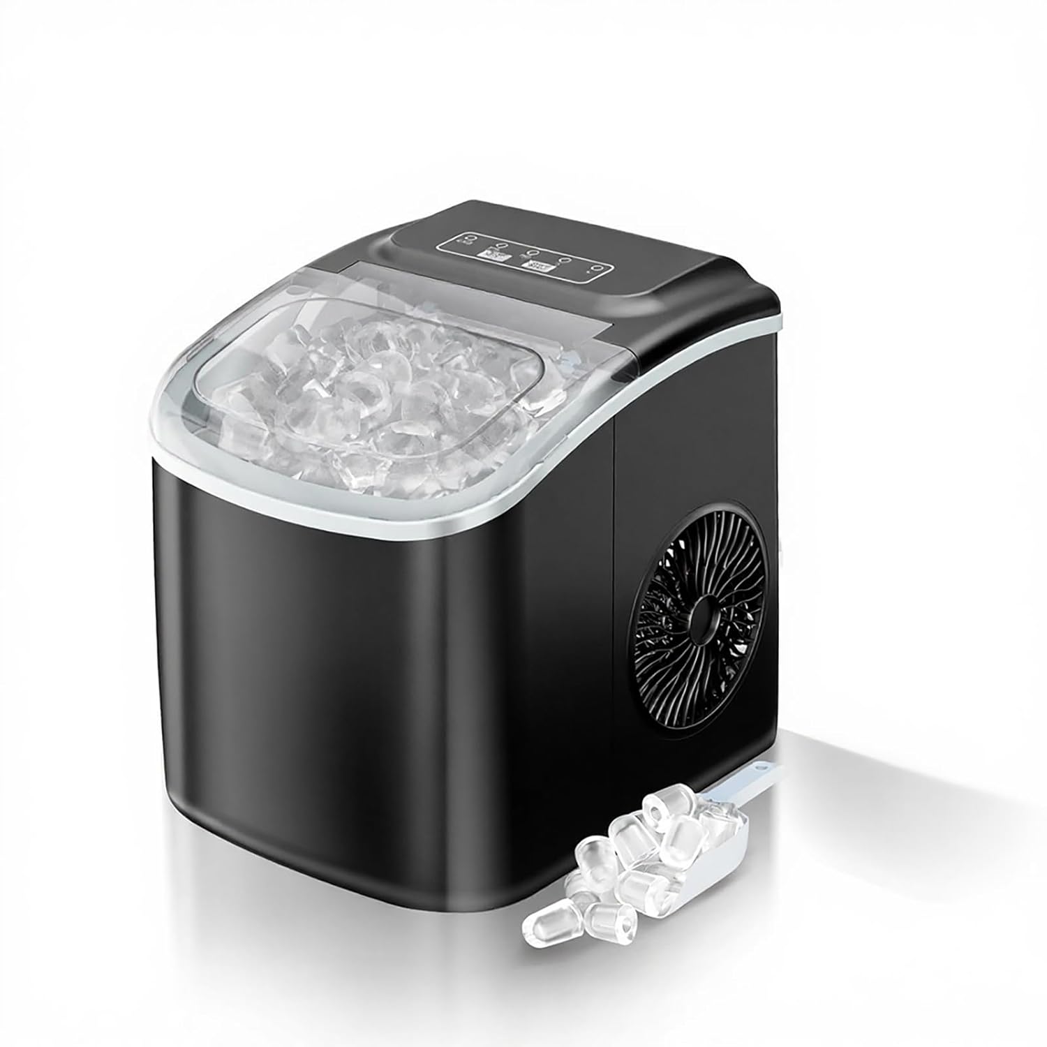 Portable Ice Maker with Fast Ice Making and Self-Cleaning Feature