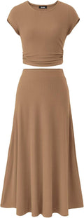 Women Two Piece Skirt Set Summer 2025 - Flattering Ribbed Knit Sets