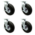 10 Inch Swivel Pneumatic Casters Set of 4 - Heavy Duty Mobility Plate