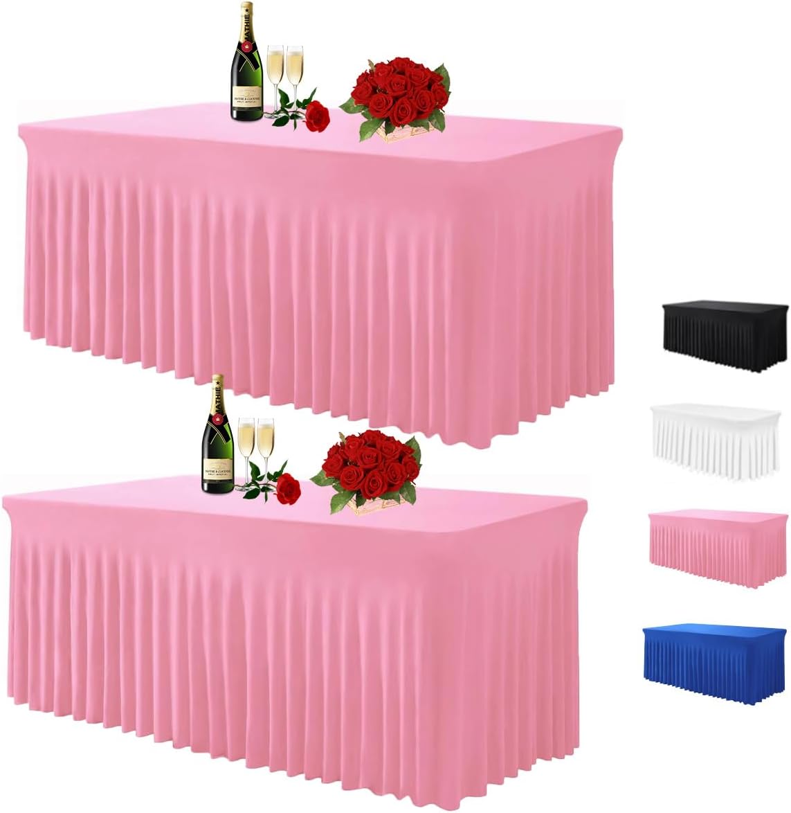 Albassa Table Skirts for 6ft Rectangle Tables - Elegant Covers