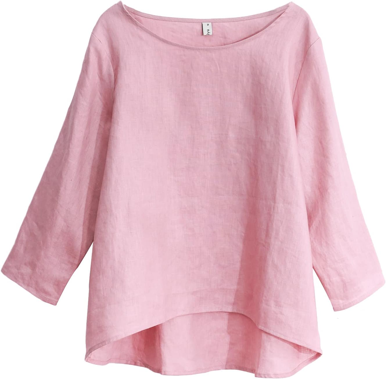 Linen 3/4 Sleeve Blouse for Women - Casual Summer Top
