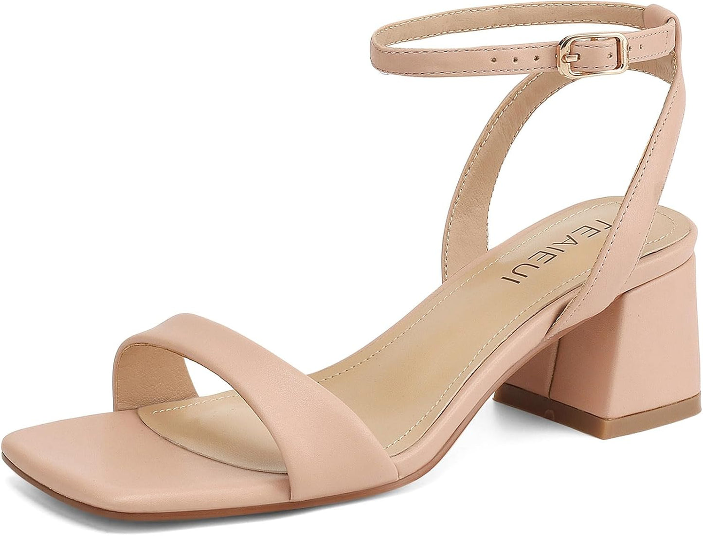 Stylish Women's Heeled Sandals with Comfortable Ankle Strap