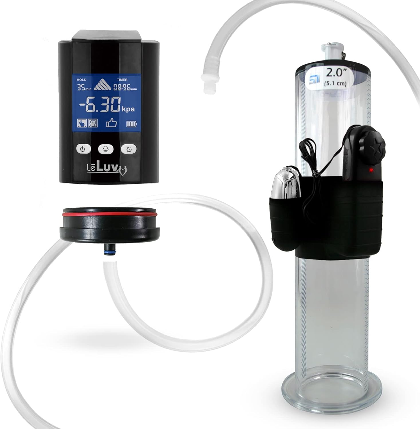 LeLuv Black iPump Smart LCD Head with Adapter for Comfort